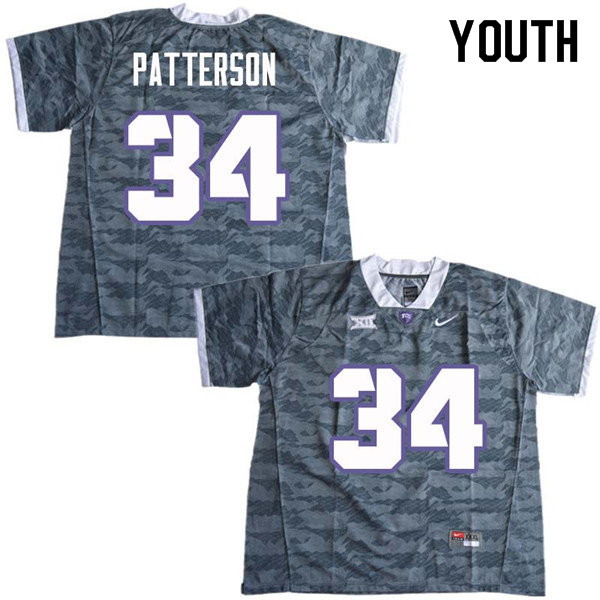 Youth #34 Blake Patterson TCU Horned Frogs College Football Jerseys Sale-Gray